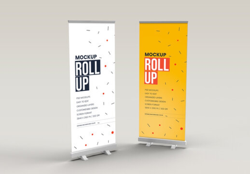 Outdoor advertising - banners, flags, roll up banners, 3D banners
